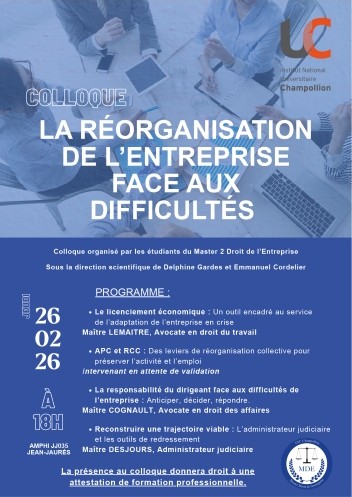 la réorganisation de l'entreprise face aux difficultés
